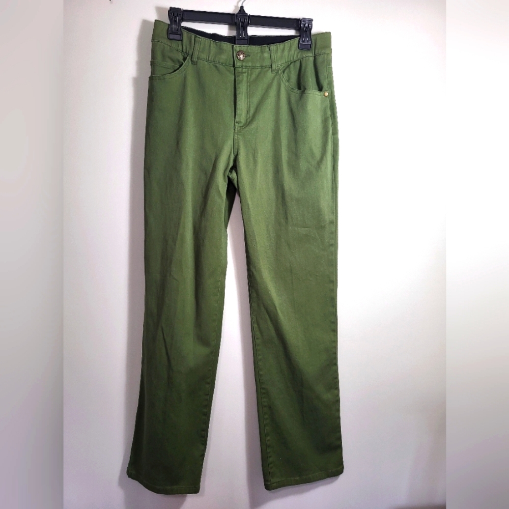 NWOT Skyes the Limit olive green straight leg pants women's 4 #2036
